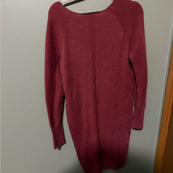 Athleta Burgundy V-Neck Sweater Dress Size M - Picture 5 of 5